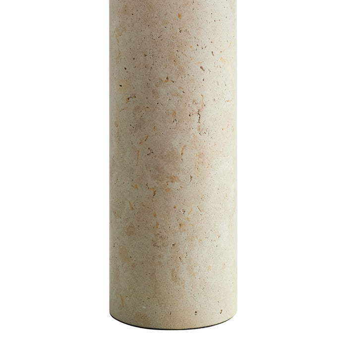 Zenith Travertine Table Lamp With Fabric Drum Shade by Modway