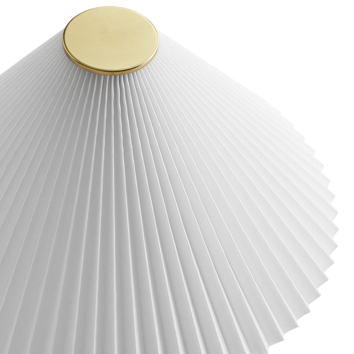 Cove Travertine Table Lamp With Pleated Shade by Modway