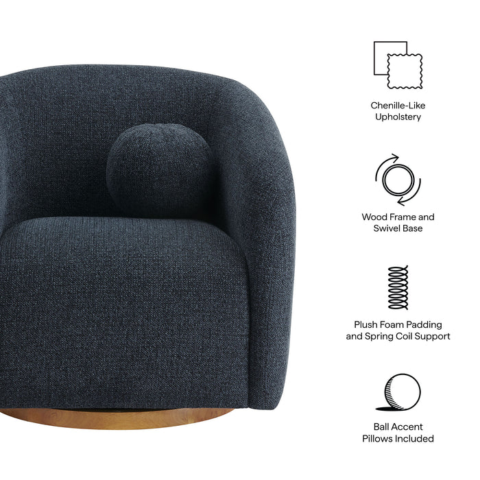 Holland Swivel Chenille Fabric Armchair by Modway