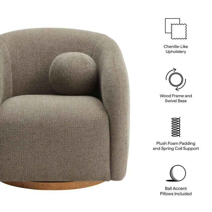 Holland Swivel Chenille Fabric Armchair by Modway