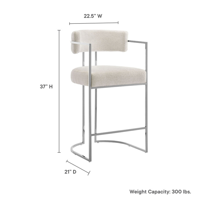 Huron Curved Back Fabric and Metal Counter Stool by Modway