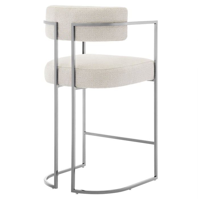 Huron Curved Back Fabric and Metal Counter Stool by Modway