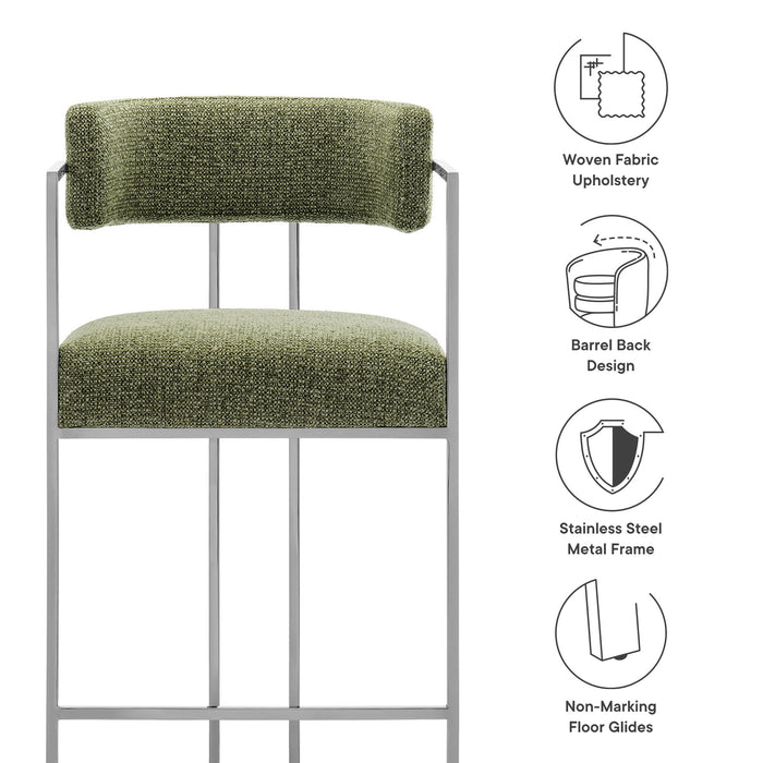 Huron Curved Back Fabric and Metal Counter Stool by Modway