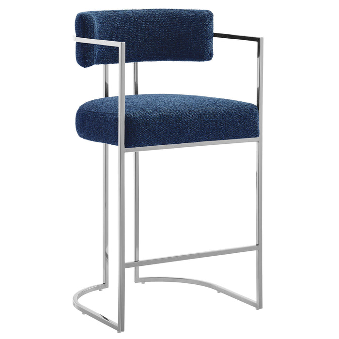 Huron Curved Back Fabric and Metal Counter Stool by Modway