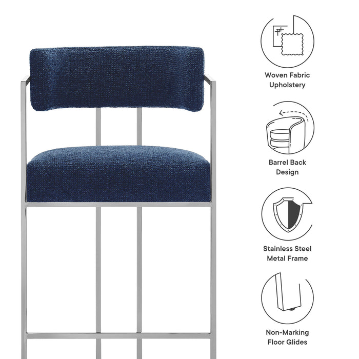 Huron Curved Back Fabric and Metal Counter Stool by Modway