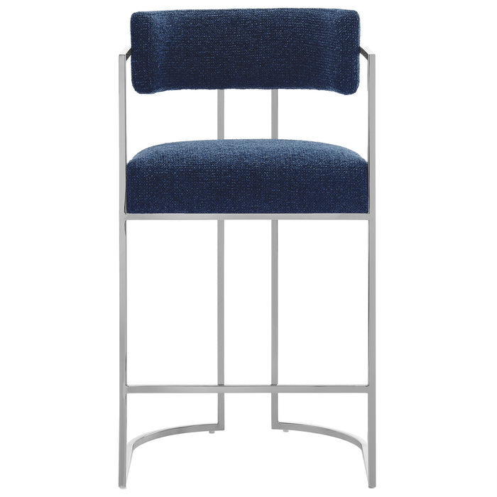Huron Curved Back Fabric and Metal Counter Stool by Modway
