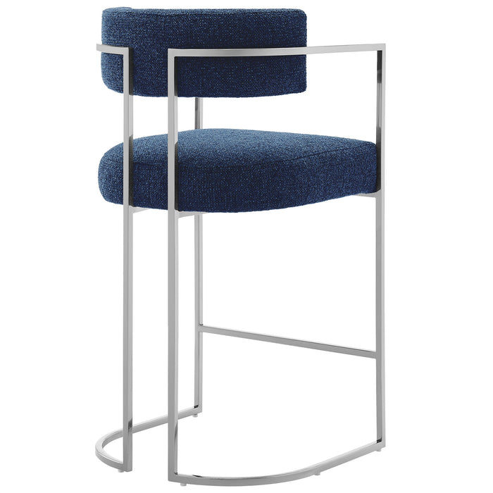 Huron Curved Back Fabric and Metal Counter Stool by Modway