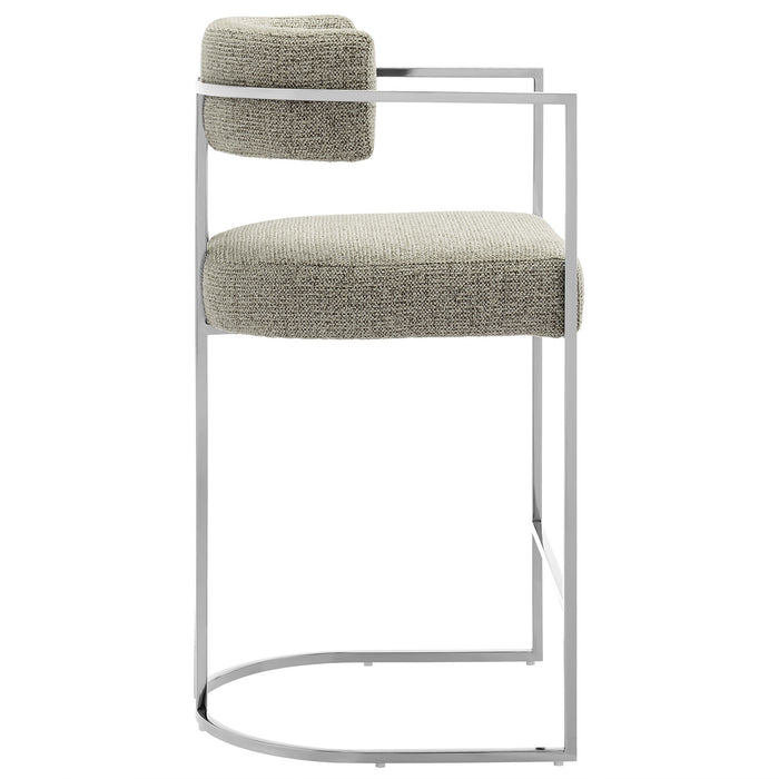 Huron Curved Back Fabric and Metal Counter Stool by Modway