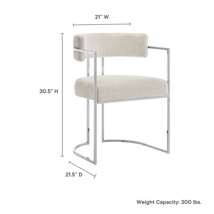 Huron Curved Back Fabric and Metal Dining Accent Chair by Modway