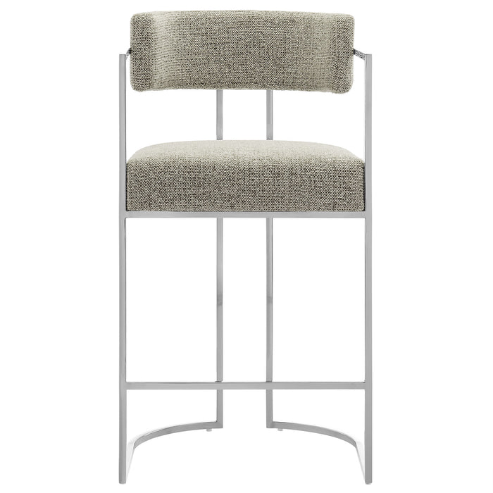 Huron Curved Back Fabric and Metal Counter Stool by Modway