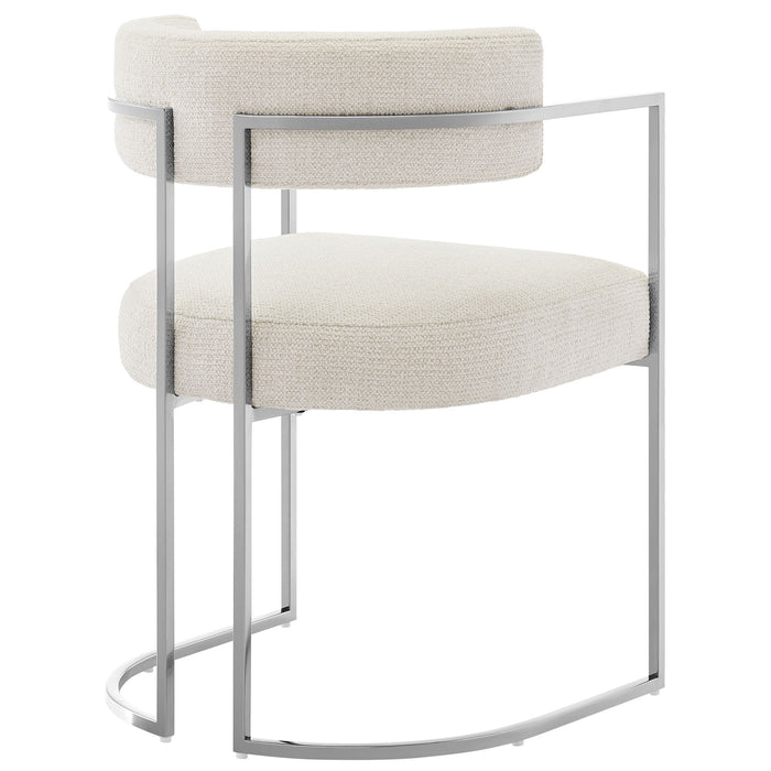 Huron Curved Back Fabric and Metal Dining Accent Chair by Modway
