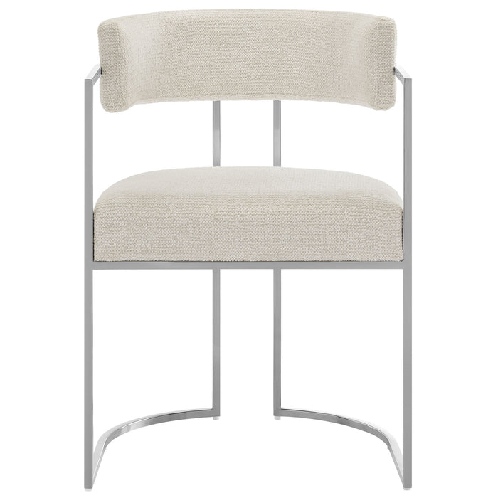 Huron Curved Back Fabric and Metal Dining Accent Chair by Modway