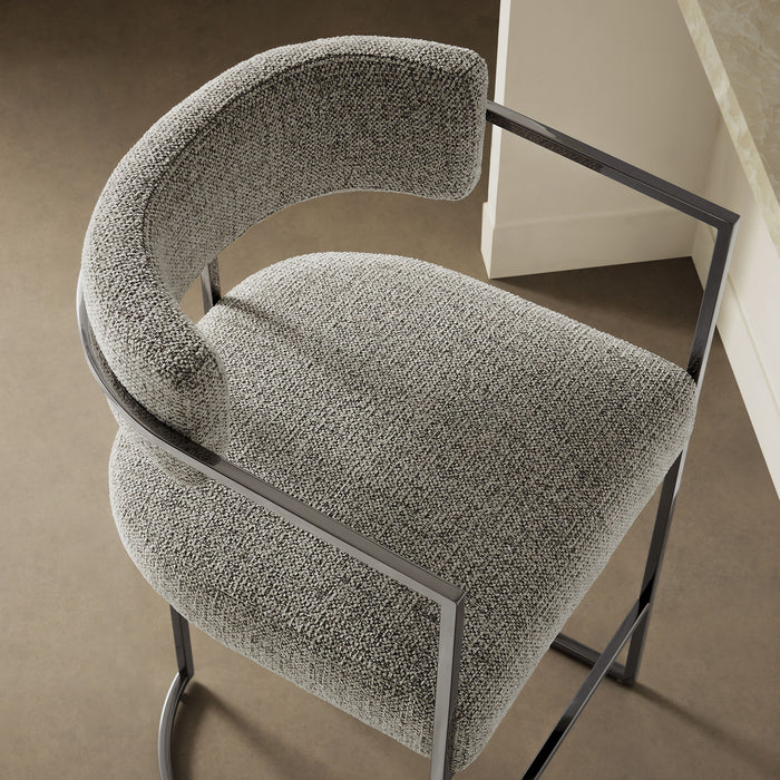 Huron Curved Back Fabric and Metal Counter Stool by Modway