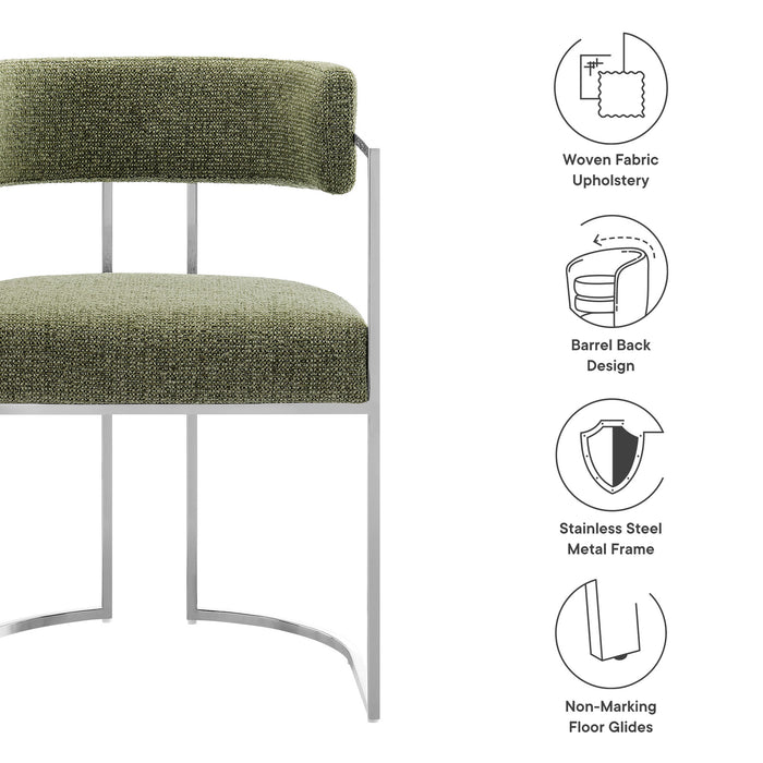 Huron Curved Back Fabric and Metal Dining Accent Chair by Modway