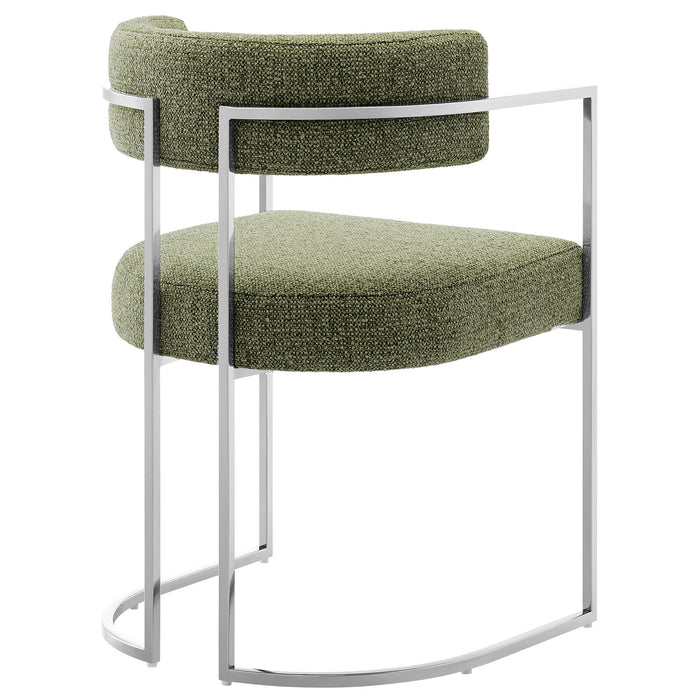 Huron Curved Back Fabric and Metal Dining Accent Chair by Modway