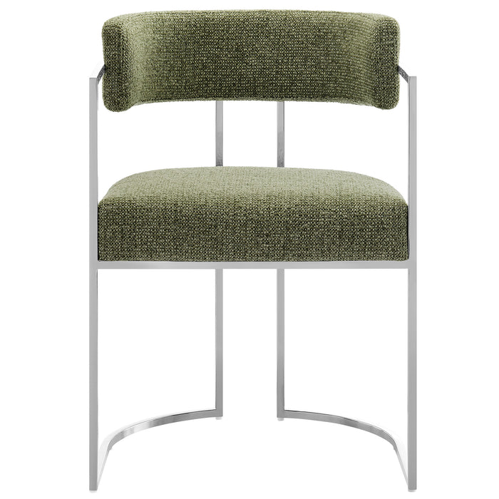Huron Curved Back Fabric and Metal Dining Accent Chair by Modway