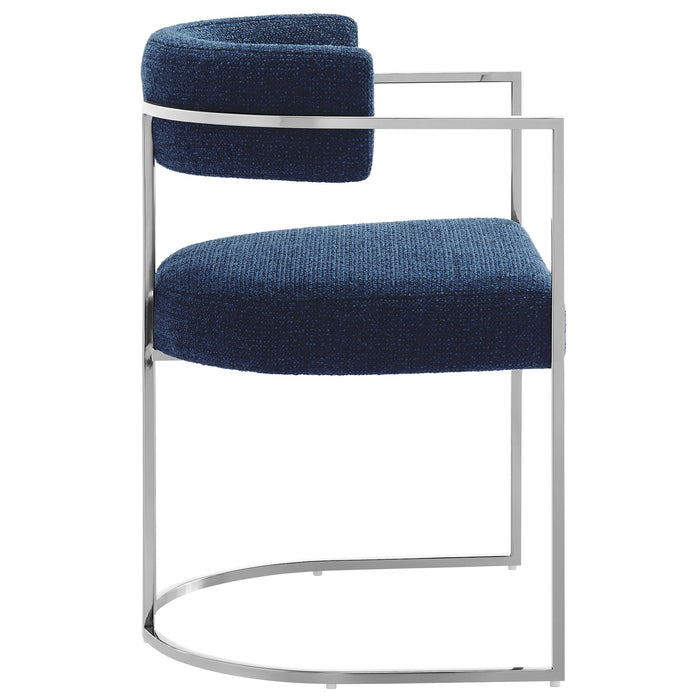 Huron Curved Back Fabric and Metal Dining Accent Chair by Modway