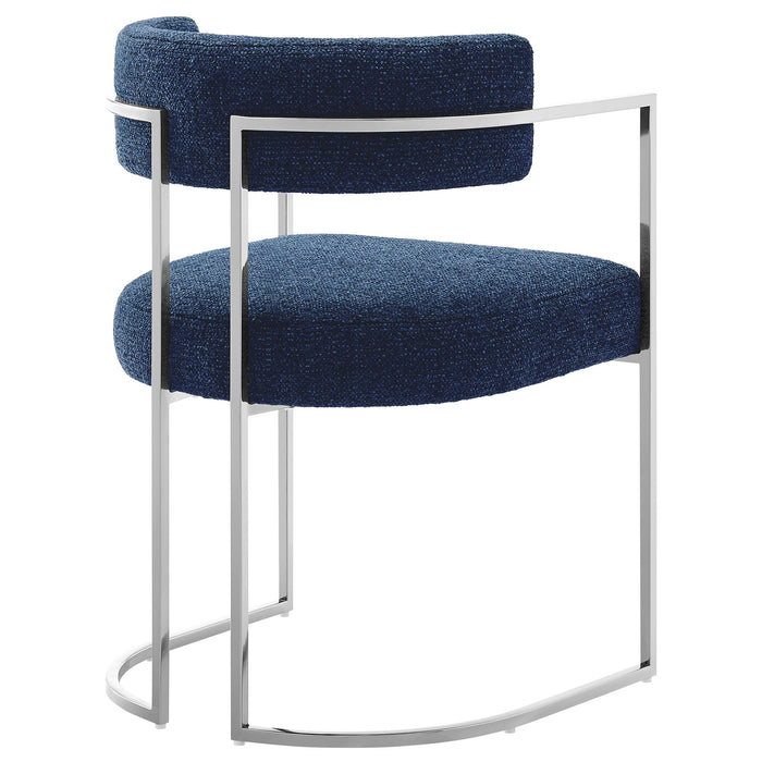 Huron Curved Back Fabric and Metal Dining Accent Chair by Modway