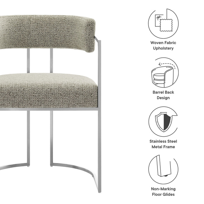 Huron Curved Back Fabric and Metal Dining Accent Chair by Modway