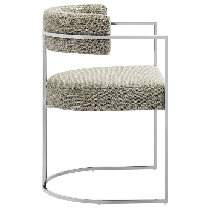 Huron Curved Back Fabric and Metal Dining Accent Chair by Modway