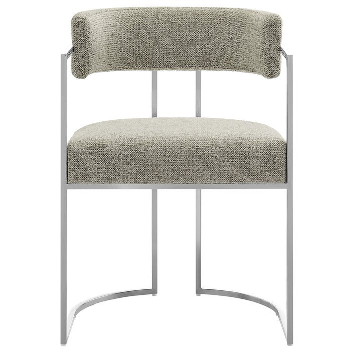 Huron Curved Back Fabric and Metal Dining Accent Chair by Modway