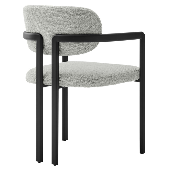 Elio Barrel Fabric and Metal Dining Chair by Modway