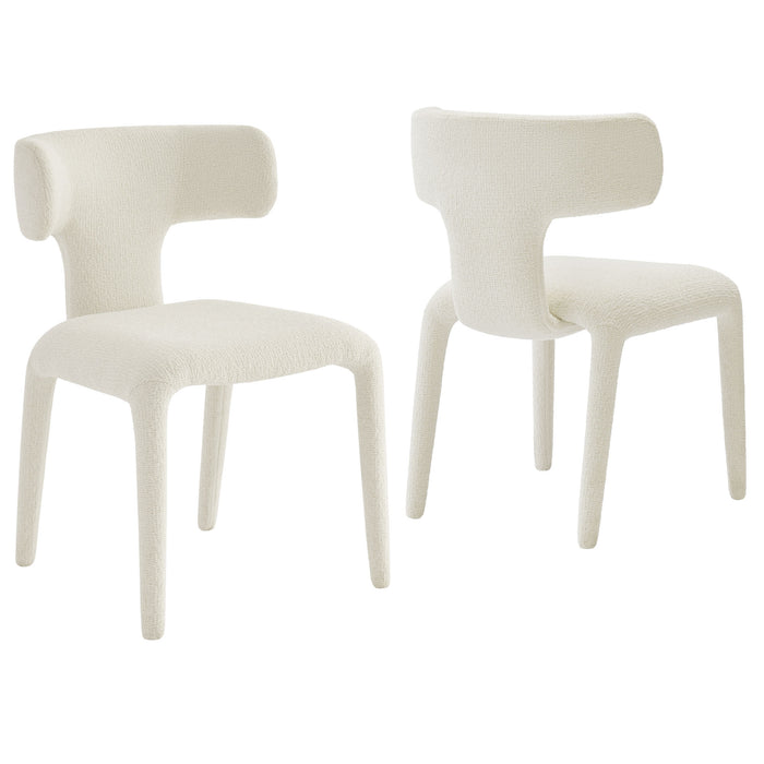 Stellan Curved Back Boucle Upholstered Dining Chair Set of 2 by Modway