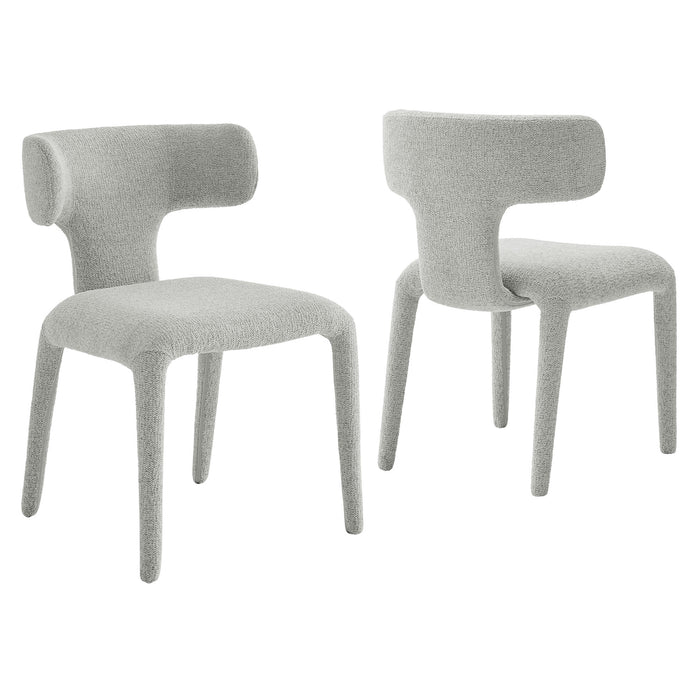 Stellan Curved Back Boucle Upholstered Dining Chair Set of 2 by Modway