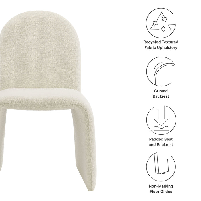 Junia Boucle Upholstered Arch Armless Dining Chair by Modway