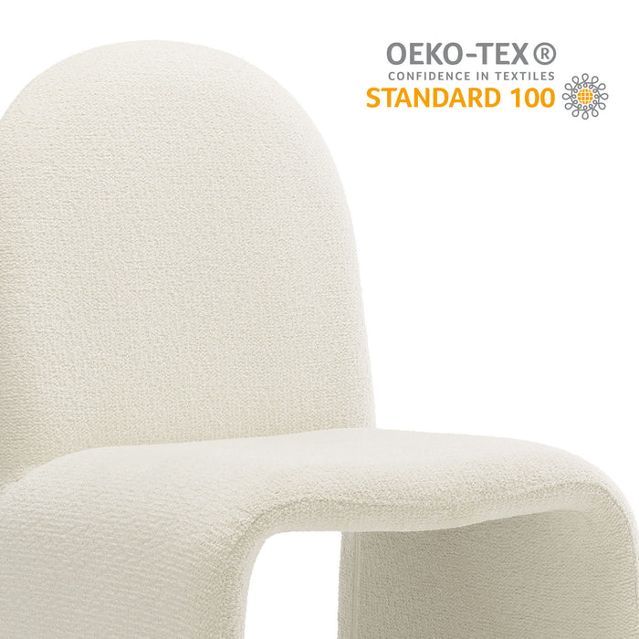 Junia Boucle Upholstered Arch Armless Dining Chair by Modway