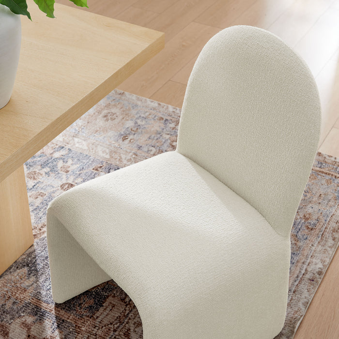 Junia Boucle Upholstered Arch Armless Dining Chair by Modway