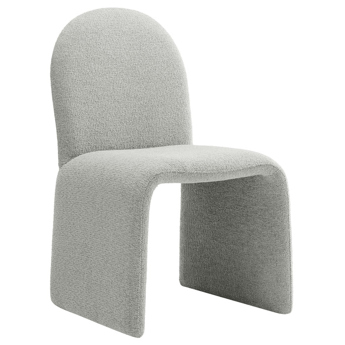 Junia Boucle Upholstered Arch Armless Dining Chair by Modway