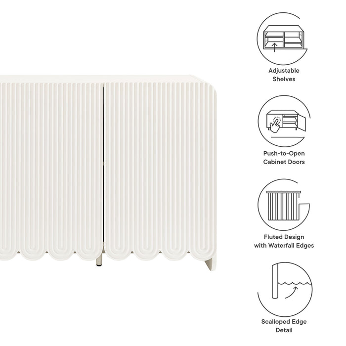 Dahlia Fluted and Scalloped Sideboard Storage Cabinet by Modway