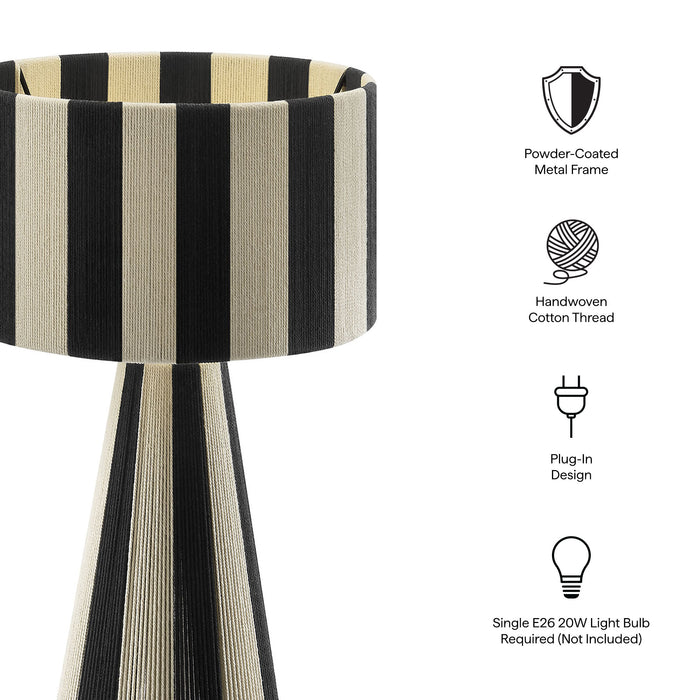 Renae Handwoven Cotton Thread Striped Table Lamp by Modway