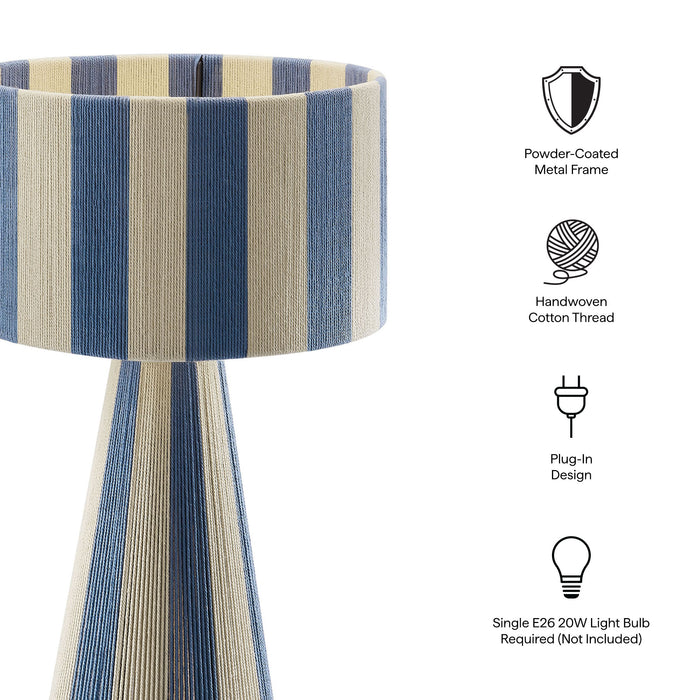 Renae Handwoven Cotton Thread Striped Table Lamp by Modway