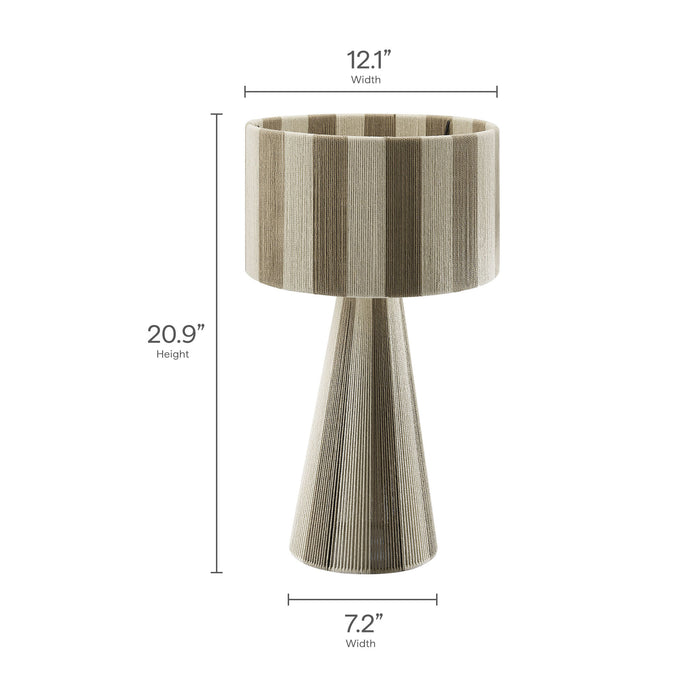 Renae Handwoven Cotton Thread Striped Table Lamp by Modway