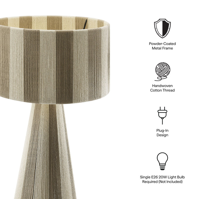 Renae Handwoven Cotton Thread Striped Table Lamp by Modway