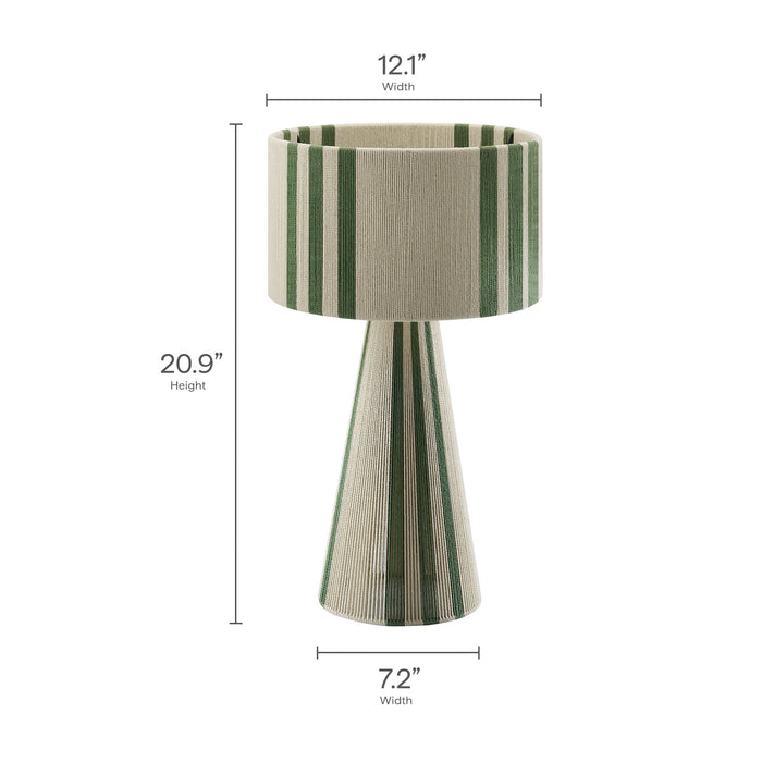 Gia Handwoven Cotton Thread Striped or Plain Table Lamp by Modway