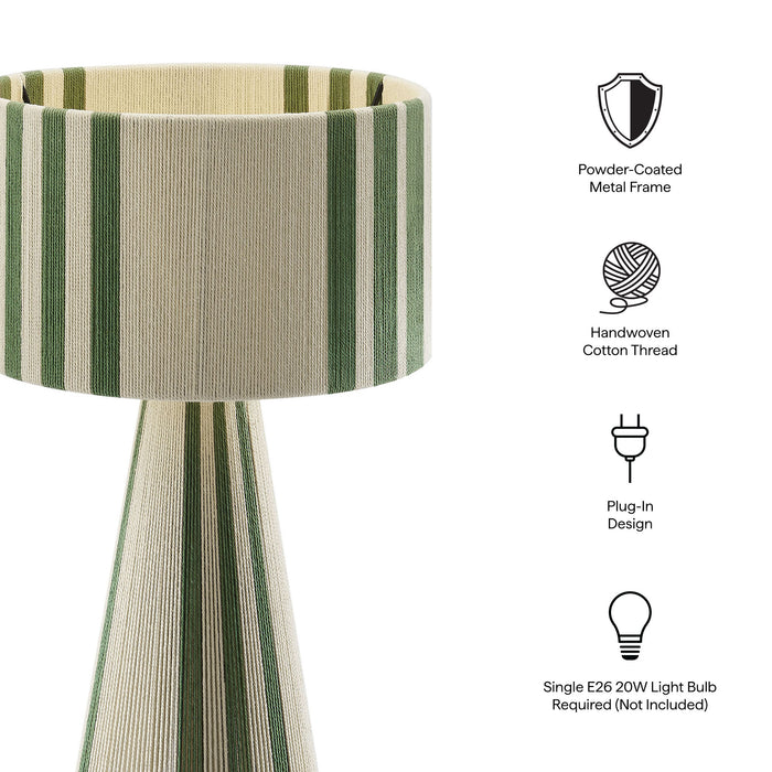 Gia Handwoven Cotton Thread Striped or Plain Table Lamp by Modway