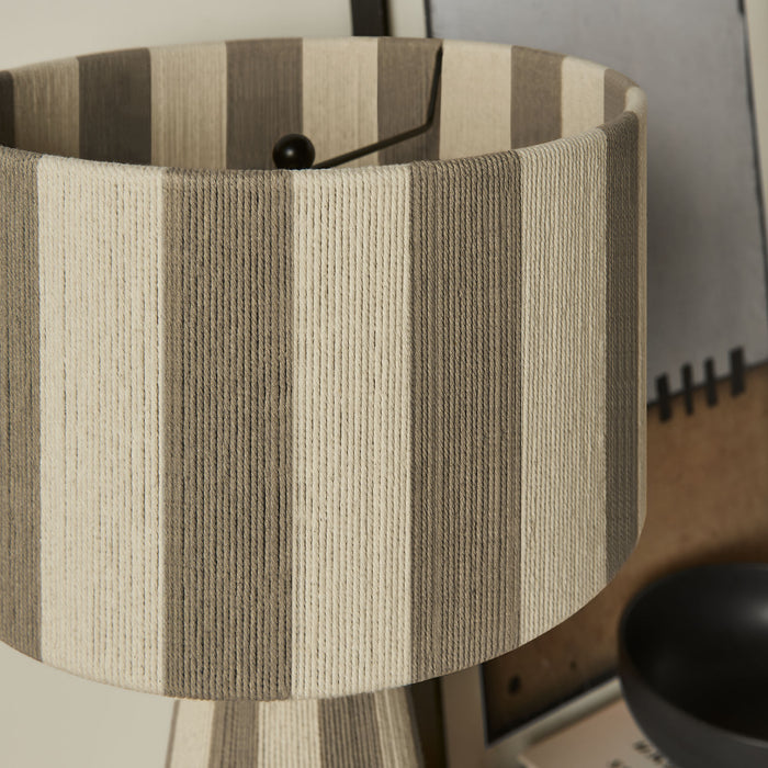 Renae Handwoven Cotton Thread Striped Table Lamp by Modway