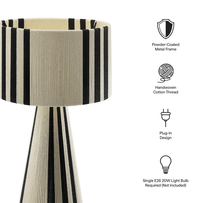 Gia Handwoven Cotton Thread Striped or Plain Table Lamp by Modway