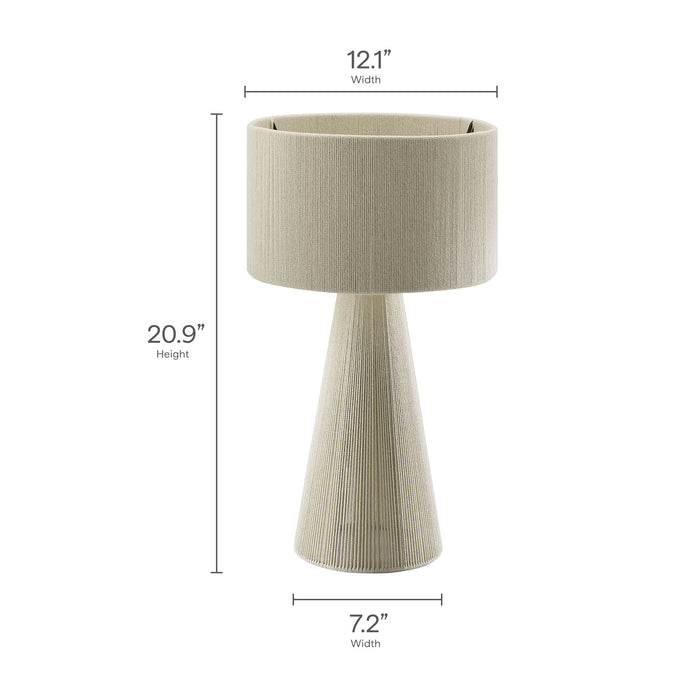Gia Handwoven Cotton Thread Striped or Plain Table Lamp by Modway