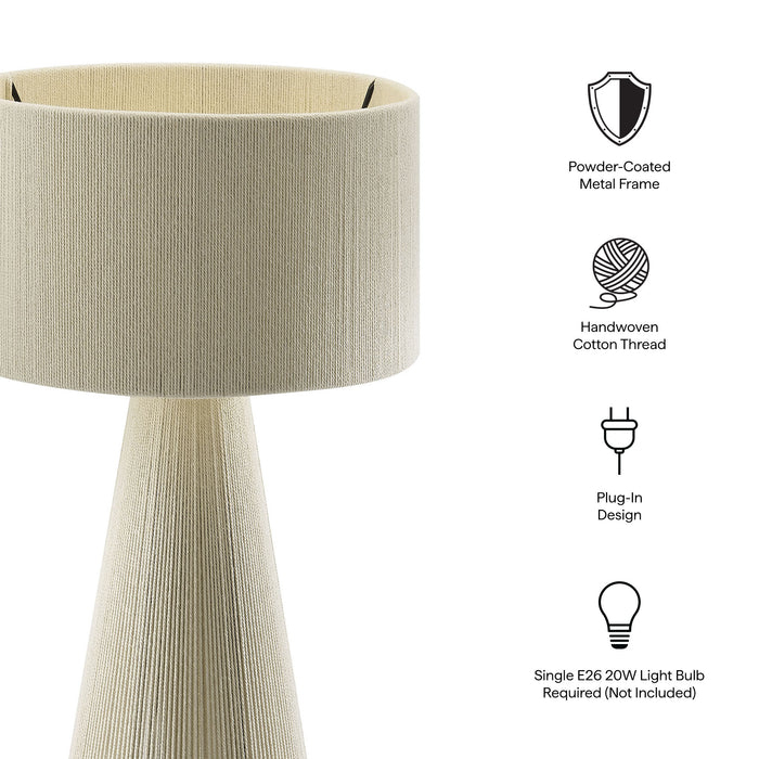Gia Handwoven Cotton Thread Striped or Plain Table Lamp by Modway