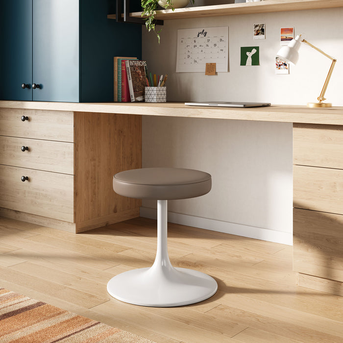 Lippa Vegan Leather Round Stool by Modway