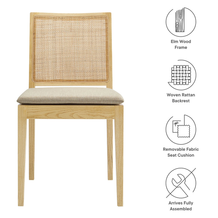 Ovard Wood and Rattan Dining Chair by Modway