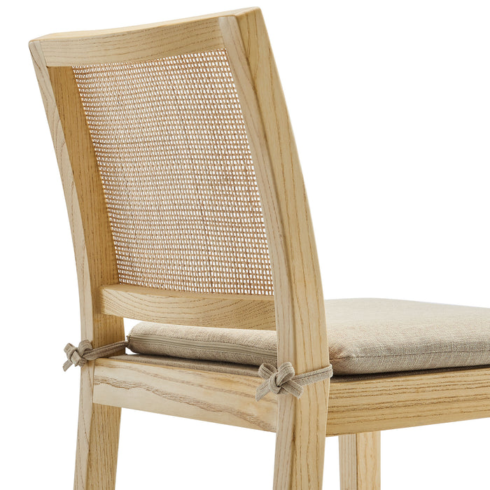 Ovard Wood and Rattan Bar Stool by Modway