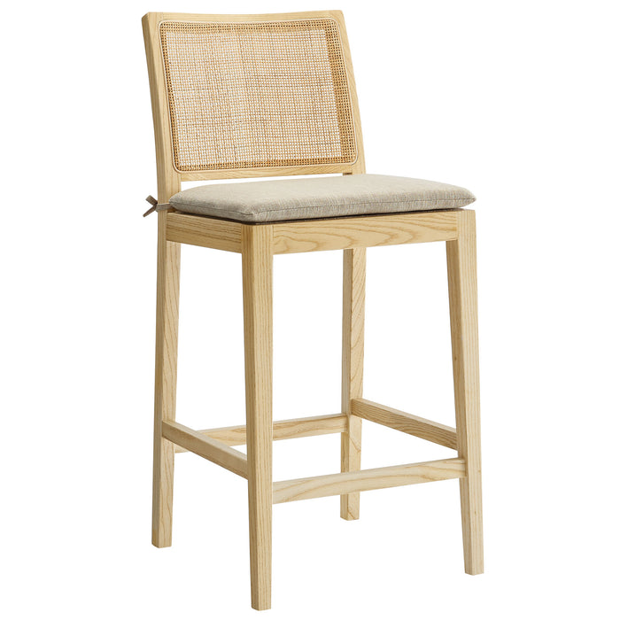 Ovard Wood and Rattan Counter Stool by Modway