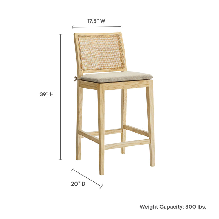 Ovard Wood and Rattan Counter Stool by Modway