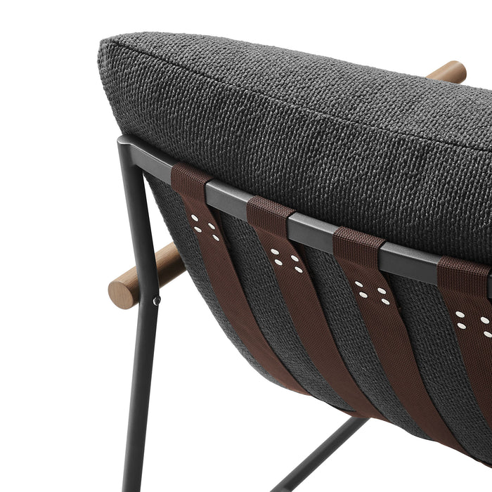 Raya Outdoor Patio Boucle Lounge Chair and Ottoman by Modway