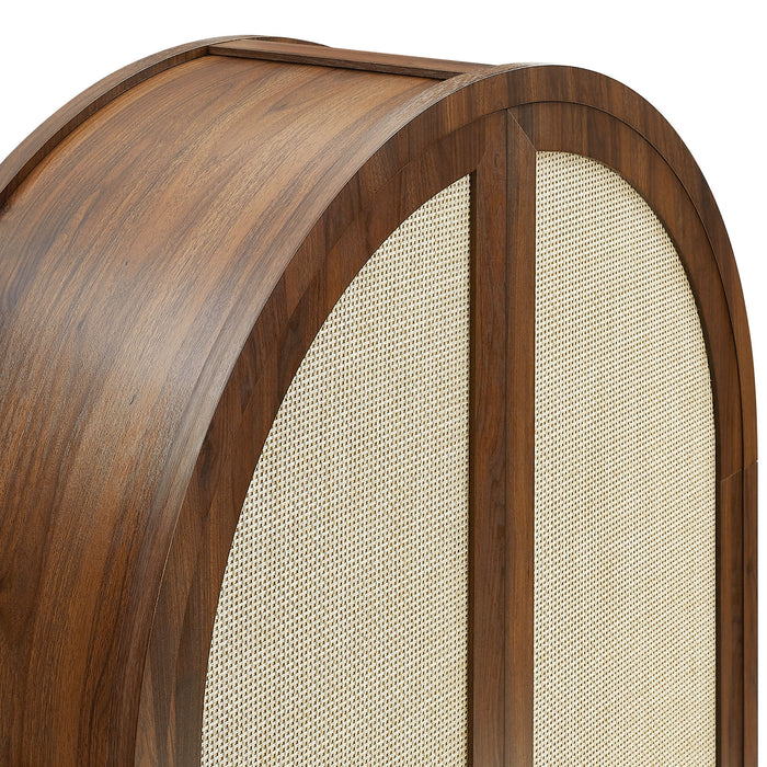 Calista 79" Tall Wide Rattan Arched Storage Cabinet by Modway